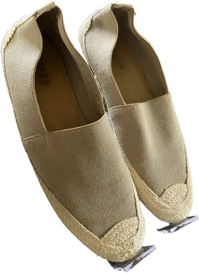 shoes Ralph Lauren Women's 11 Flat Espadrilles Canvas Tan eBay $26.9