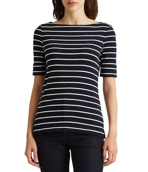 t-shirt Ralph Lauren Women's Striped Boatneck Top Dillard's $59.5