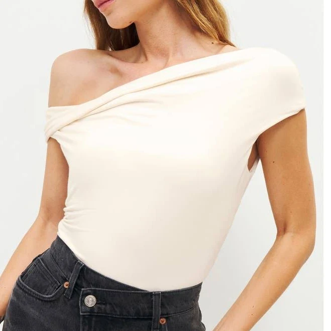 one shoulder top Reformation Cello Knit Top Nordstrom $78