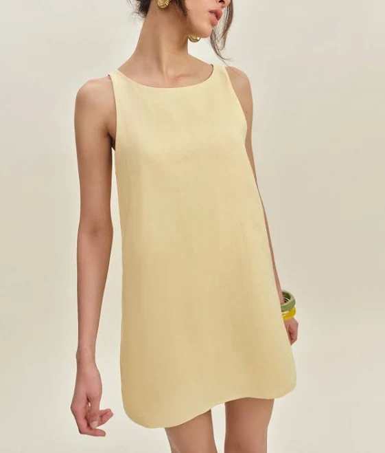 dress Reformation Jessi Linen Dress | Yellow | 4 Reformation $148