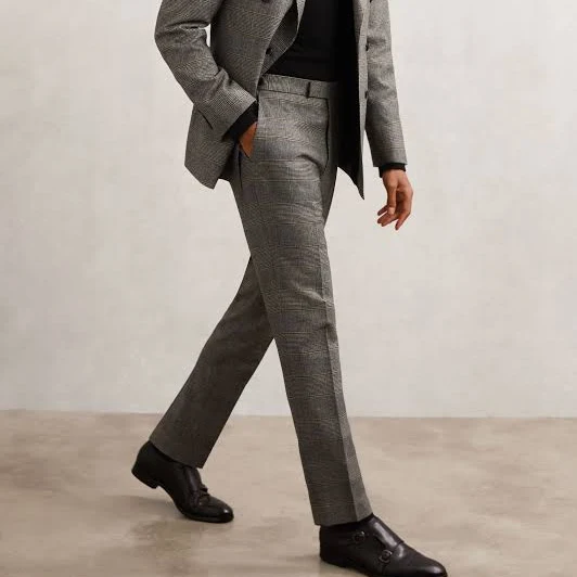 pants Reiss Men's Prince of Wales Wool Check Tailored-Fit Suit Trousers Reiss $143
