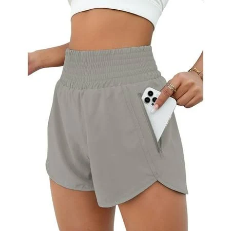 shorts Rosvigor Women's High Waisted Athletic Shorts with Pockets Walmart - Rosvigor $14.99