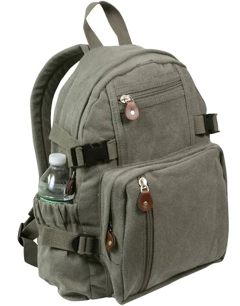 bag Rothco Vintage Canvas Compact Backpack Fatigues Army Navy Surplus Gear Co. $30.99