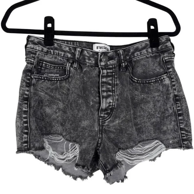 shorts Rsq Gray Distressed Denim Vintage High Rise - Women’s 28 eBay $22