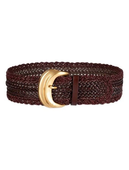 accessory Sam Edelman Women's Woven Leather & Raffia Wide Belt Nordstrom $100