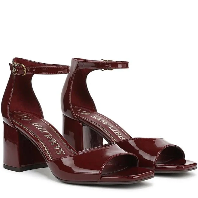 shoes SAM & Libby Women's Leanne Block Heel Dress Sandals Famous Footwear $25.48