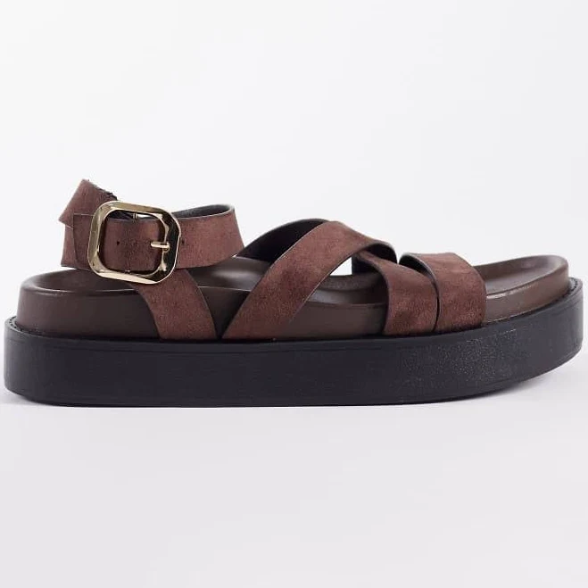 shoes SEQWL Faux Suede Strappy Flatform Sandals ASOS $42