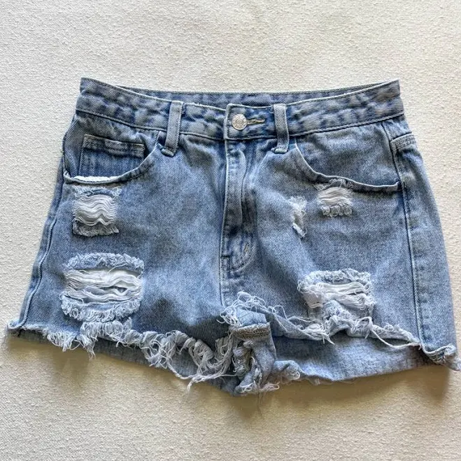 shorts SHEIN Distressed Cut Off Raw Hem Cotton Denim Shorts Poshmark $10
