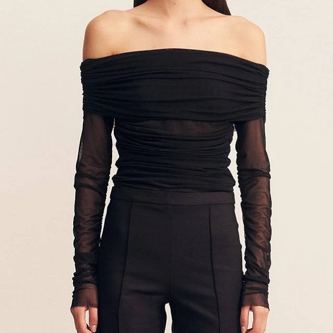 off-shoulder top Shona Joy Mira Off Shoulder Long Sleeve Top Shona Joy INTL $100
