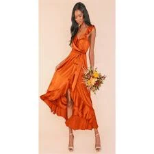 dress Show Me Your Mumu Samantha Ruffle Wrap Dress in Luxe Satin Poshmark $70