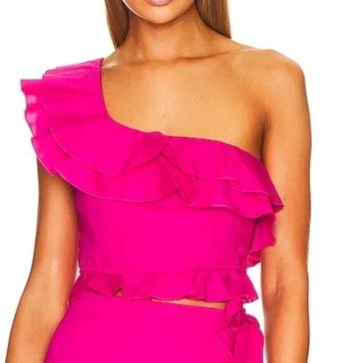 one shoulder top Show Me Your Mumu x Revolve Leni Ruffle Top eBay - shop_siskris $38.95