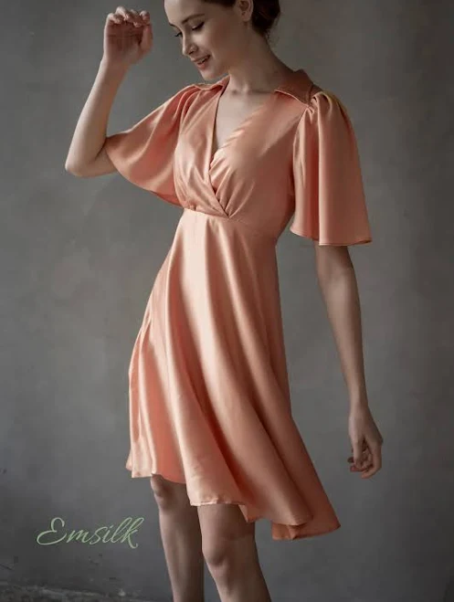 dress Silk Wrap Midi Dress Etsy - emsilkdesign $200.06