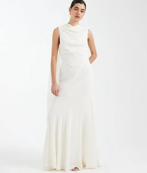 dress Six Stories Bridesmaid Crepe High Cowl Neck Maxi Dress ASOS $155
