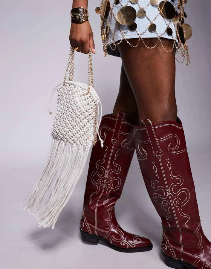 bag South Beach South Beach crochet fringed crossbody phone bag in cream - CREAM BeyondStyle $20.57