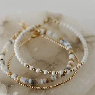 accessory Speckled White Opal Dots Bracelet Stack Simply Faye $40