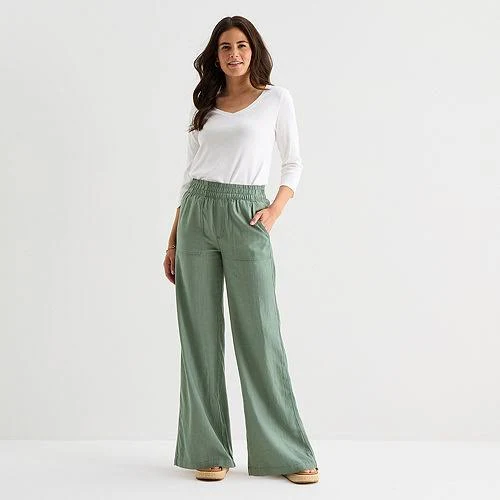 pants St. John's Bay Women's High-Rise Wide Leg Pull-On Pants JCPenney $24.74