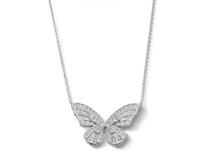 accessory Sterling Silver CZ Butterfly Pendant Necklace Banter by Piercing Pagoda $79.98