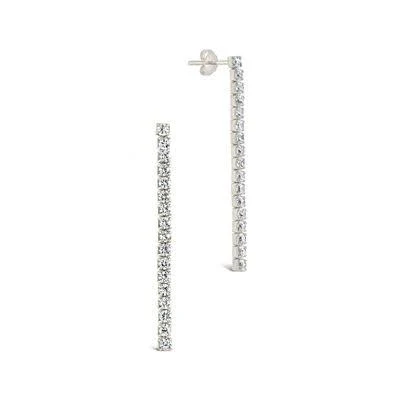 accessory Sterling Silver CZ Linear Drop Earrings Stylight Inc. $25.99