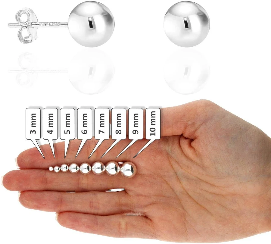 accessory Sterling Silver Minimalist Ball Stud Earrings Etsy - Seller $6.95