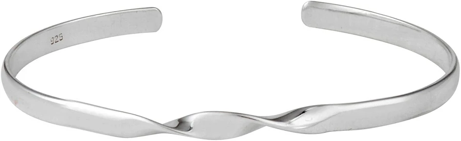 accessory Sterling Silver Minimalist Twist Bangle Bracelet 925silverly.com $85.87
