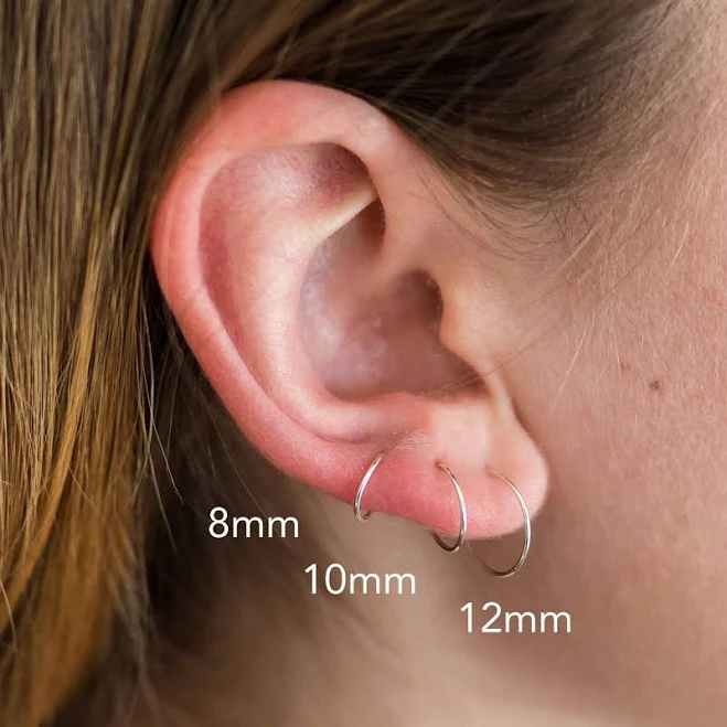 accessory Sterling Silver Thin Hoop Earrings Sunlight Silver $12.8