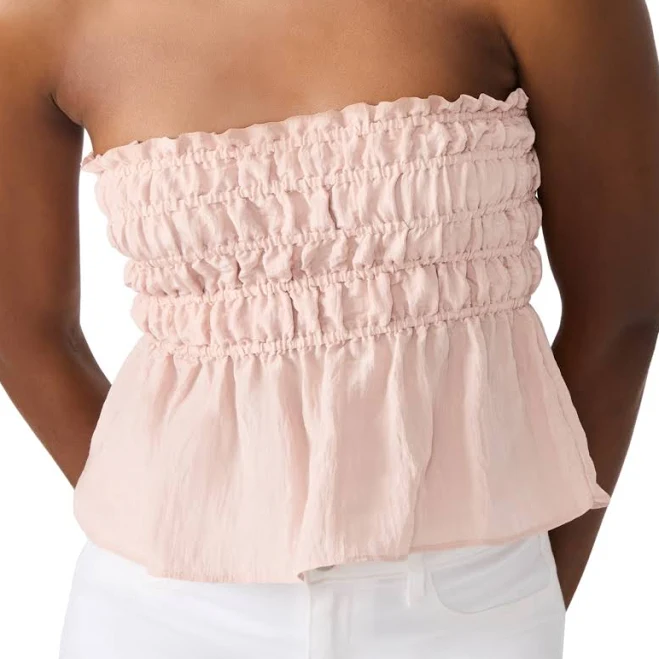 top Steve Madden Women's Cambria Strapless Smocked Peplum Top Macy's $17.66