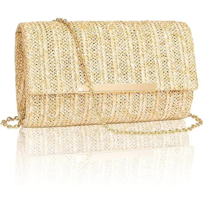 bag Straw Crossbody Clutch Purse with Chain TikTok Shop $25.19