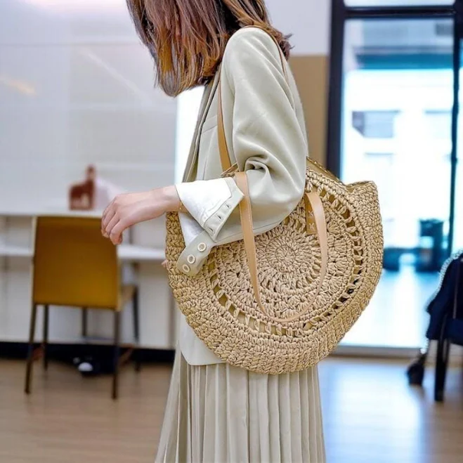 bag Straw Shoulder Tote Bag Etsy - Seller $34.53