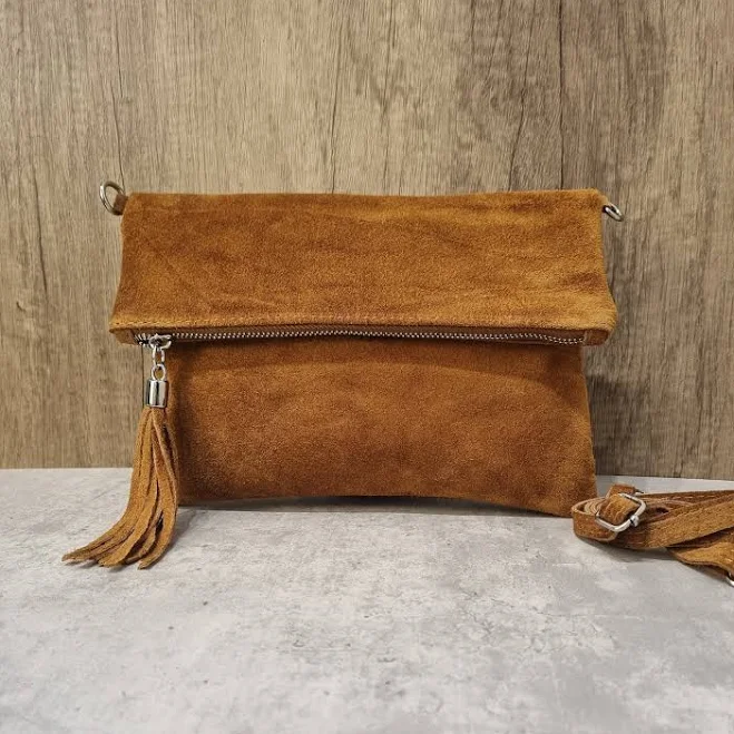 bag Suede Leather Tassel Crossbody Bag Etsy - Seller $44.34
