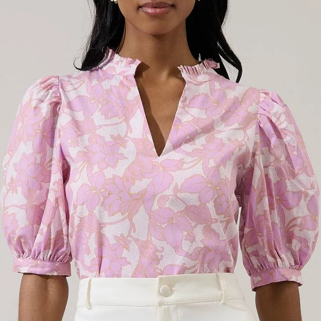 top Sugarlips Daney Floral Terri Puff Sleeve Top Sugarlips $59