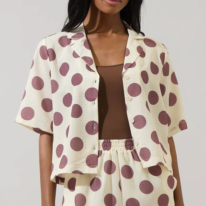 polka dots outfits Sugarlips Violda Dot Button Down Top Sugarlips $60