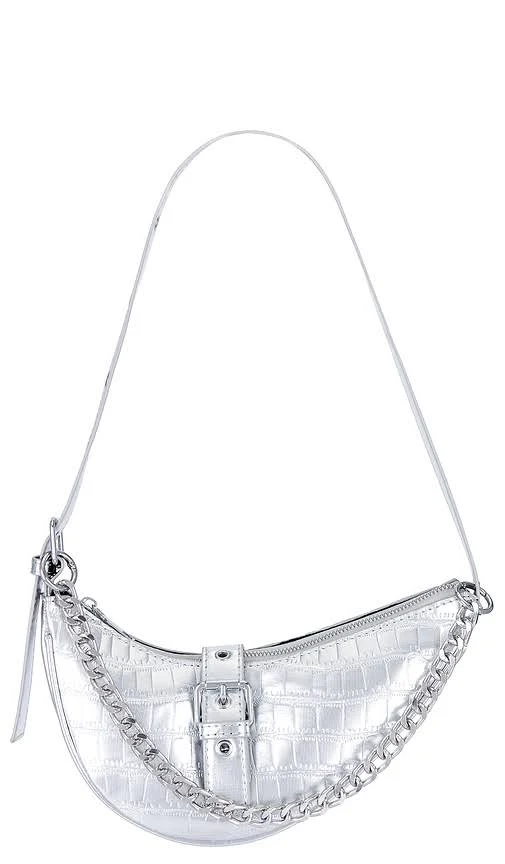 bag superdown Jade Faux Leather Bag in Metallic Silver REVOLVE $40