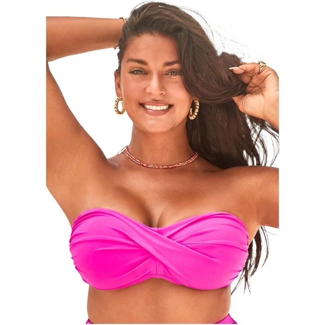 top Swimsuits For All Women's Valentine Ruched Bandeau Bikini Top Macy's $31.49