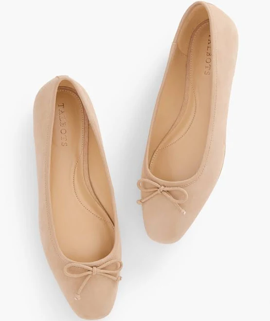 shoes Talbots Women's Tinsley Bow Suede Ballet Flats Talbots $69.99