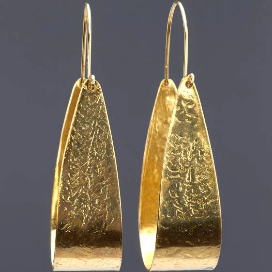 accessory Textured Bent Brass Hoop Earring Etsy - Seller $42