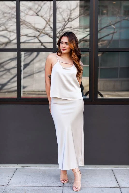 skirt The Champagne Taste Satin Bias Midi Skirt Shoppe Twelve $88