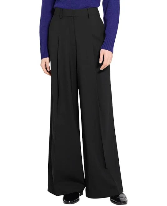 pants Theory Women's Wide Pleat Trouser Wool-Blend Pant ShopSimon $127.48