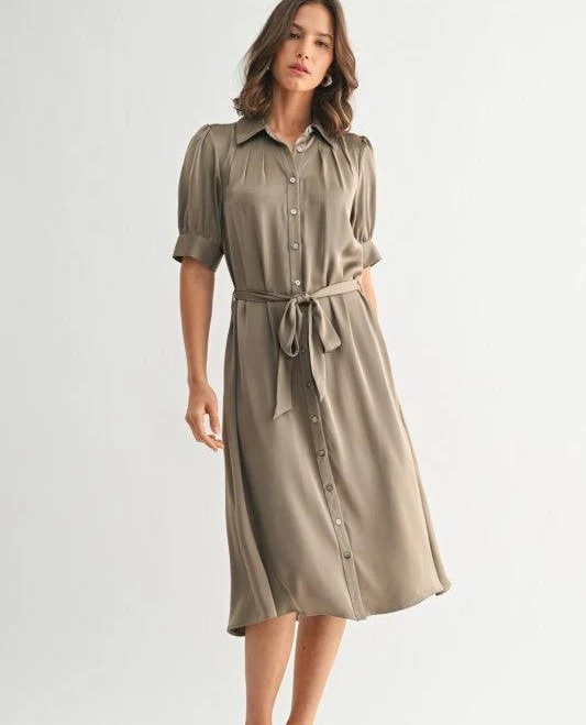 dress Tie Waist Shirt Dress 9thstreetclothingco $69.99