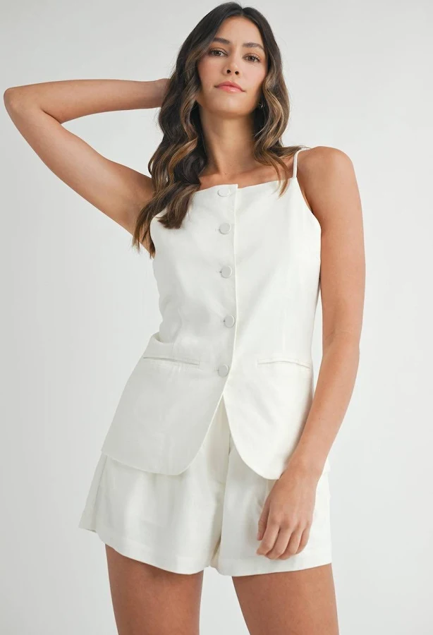 matching set Tink & Posh Linen Button Down Set TINK and POSH $89