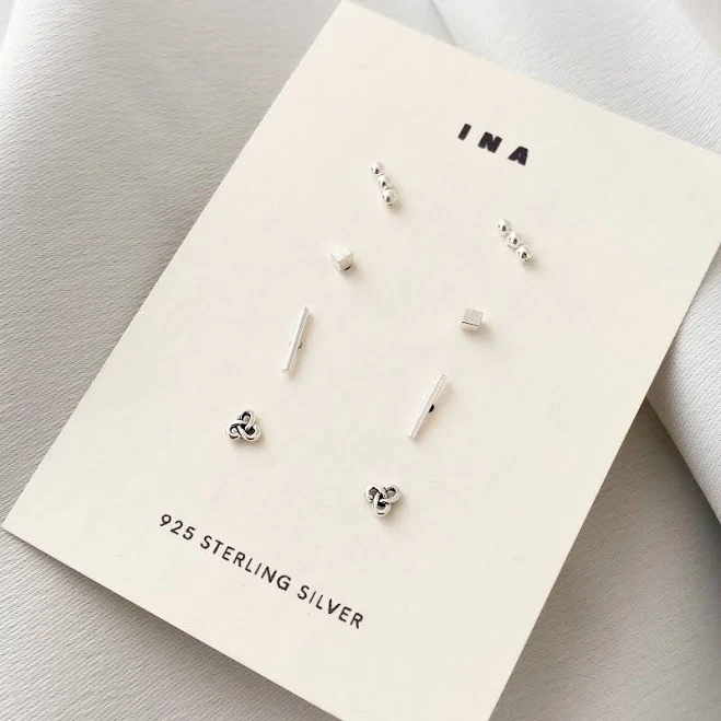 accessory Tiny Sterling Silver Stud Earring Set Etsy - Seller $42.27