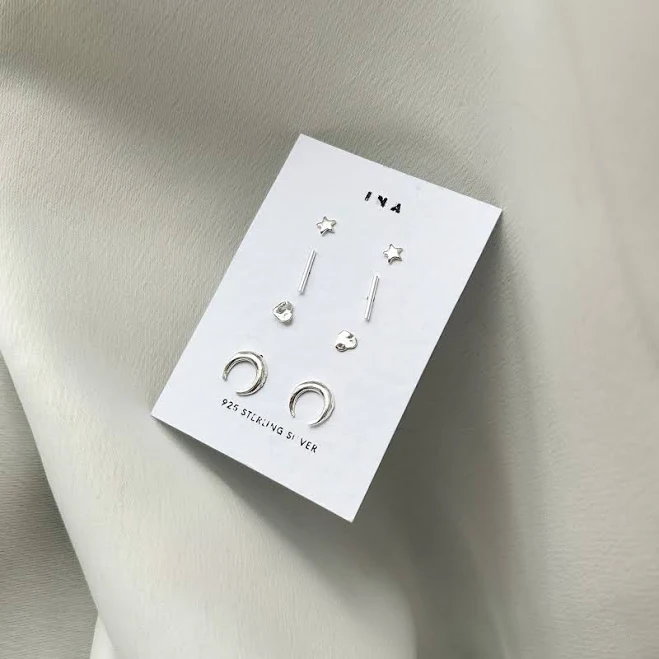 accessory Tiny Sterling Silver Stud Earring Set Etsy - Seller $42.55
