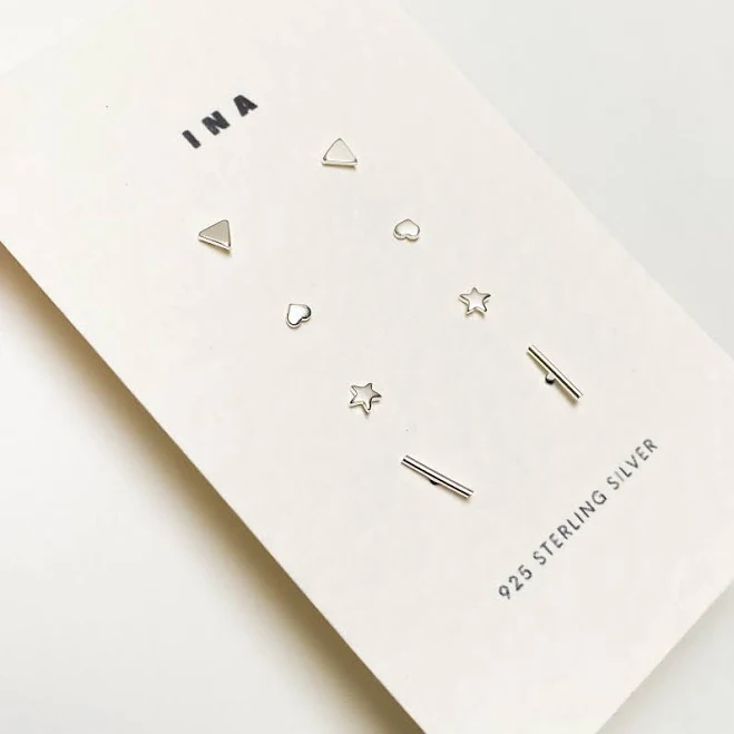 accessory Tiny Sterling Silver Stud Earring Set Etsy - Seller $43.67