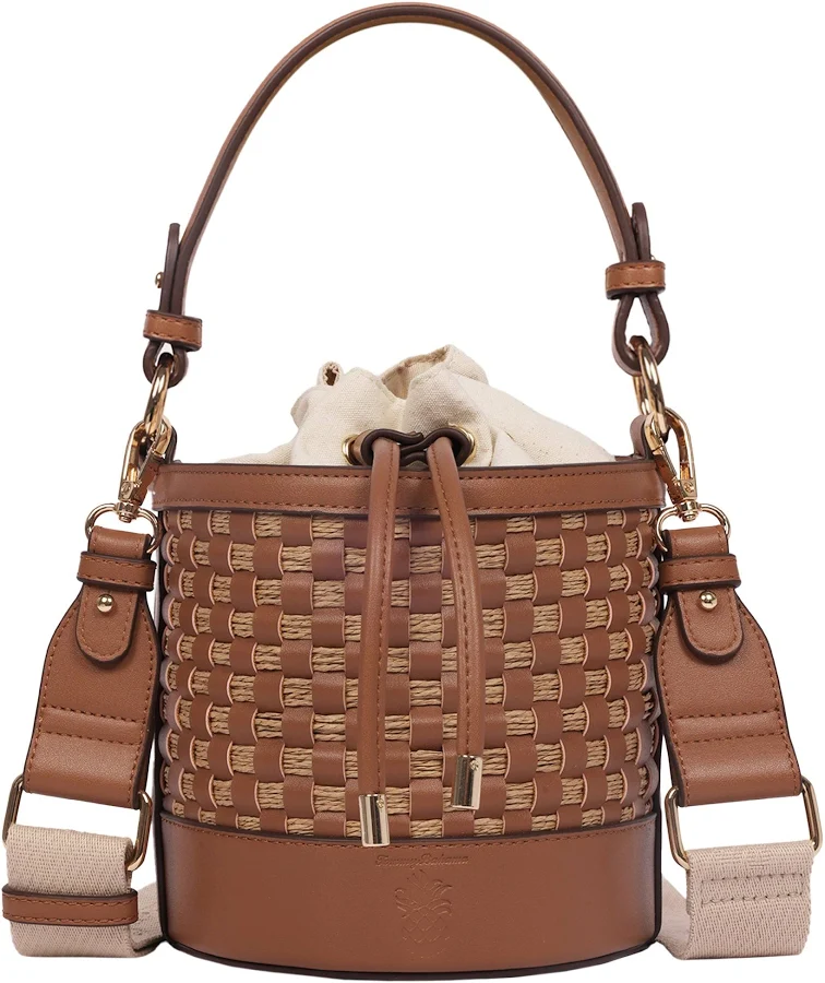 bag Tommy Bahama Raffia & Woven Drawstring Bucket Bag Stein Mart $59.99