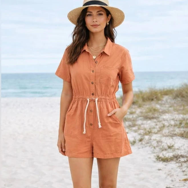 romper Universal Thread Pants & Jumpsuits | Universal Thread Coral Utility Romper Shorts Jumpsuit Size Small | Color: Orange/Pink | Size: S | Poshmark $25