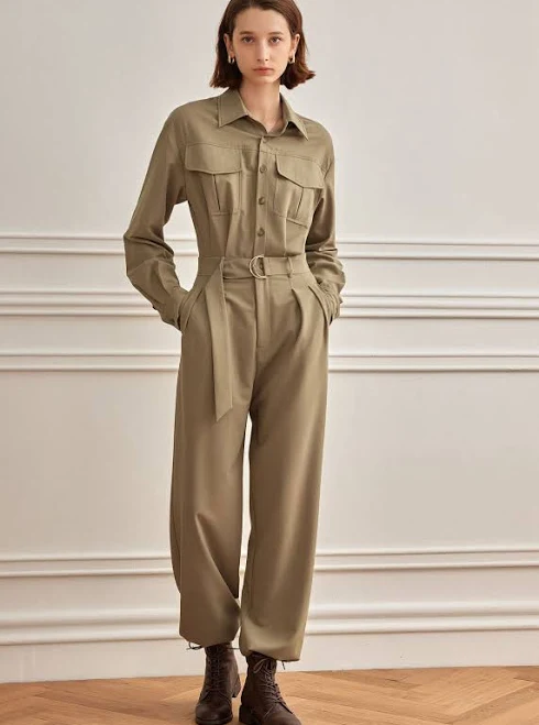 jumpsuit Utility Pocket Long Sleeve Jumpsuit Vivian Seven $260