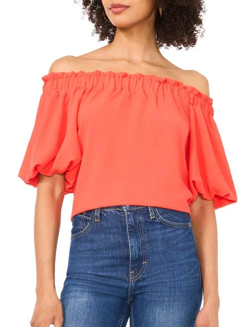 off-shoulder top Vince Camuto Women's Off-the-Shoulder Puff Sleeve Top Nordstrom $79