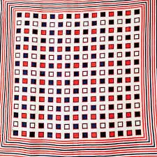 accessory Vintage Echo Silk ? Scarf Red White Blue Geometric 27" Square Patriotic No Tag eBay $19.99