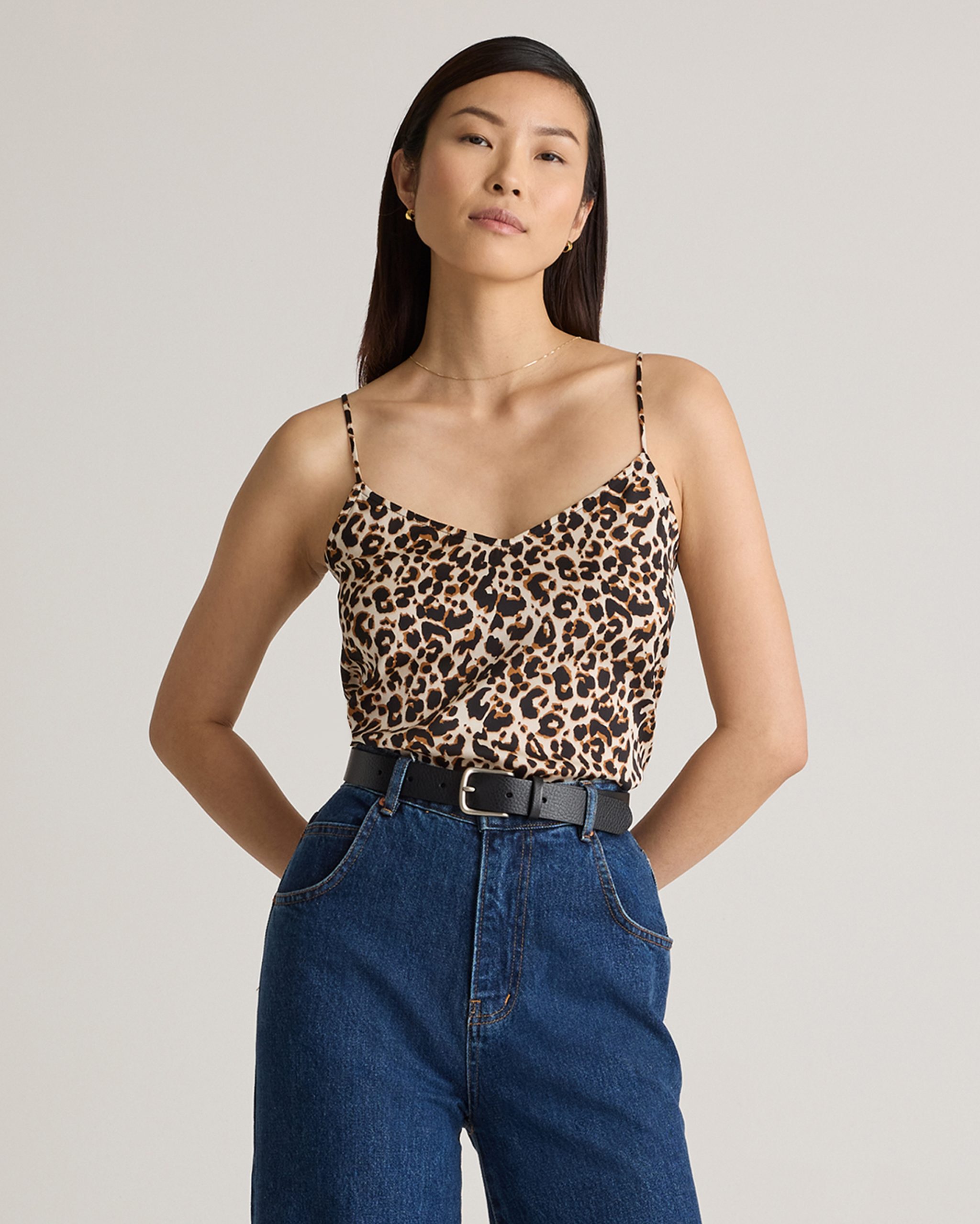 top Washable Stretch Silk V-Neck Cami Quince $70