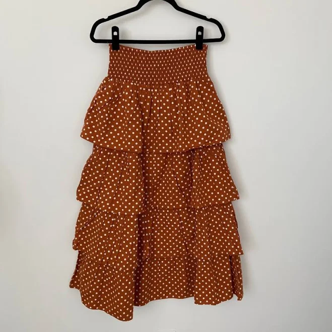 polka dots outfits Weworewhat Paloma Polka Dot Tiered Skirt Poshmark $60