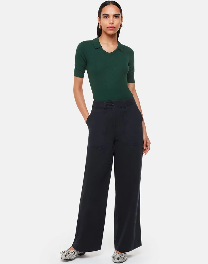 top Whistles Lucie Ribbed Collar Polo Whistles UK $59